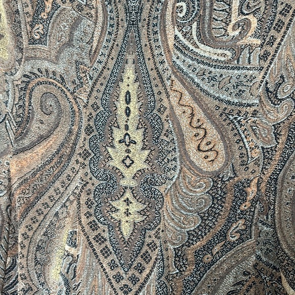 AK ANNE KLEIN Silk with paisley print brown and black skirt size 6 - Picture 4 of 8